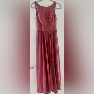 Azazie Pink Pleated Midi Skirt for Cocktail Events